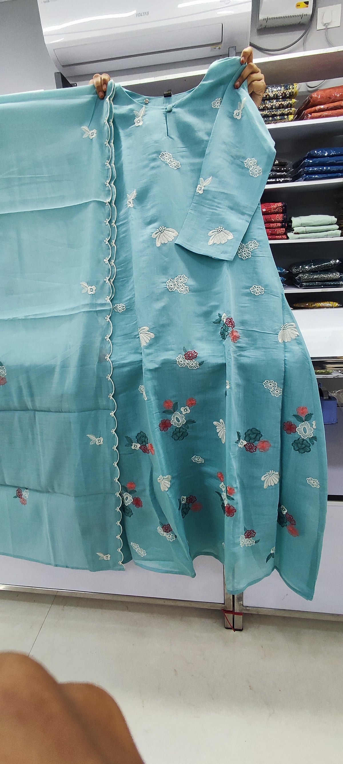 Aline Set - Mal Chanderi - Blue