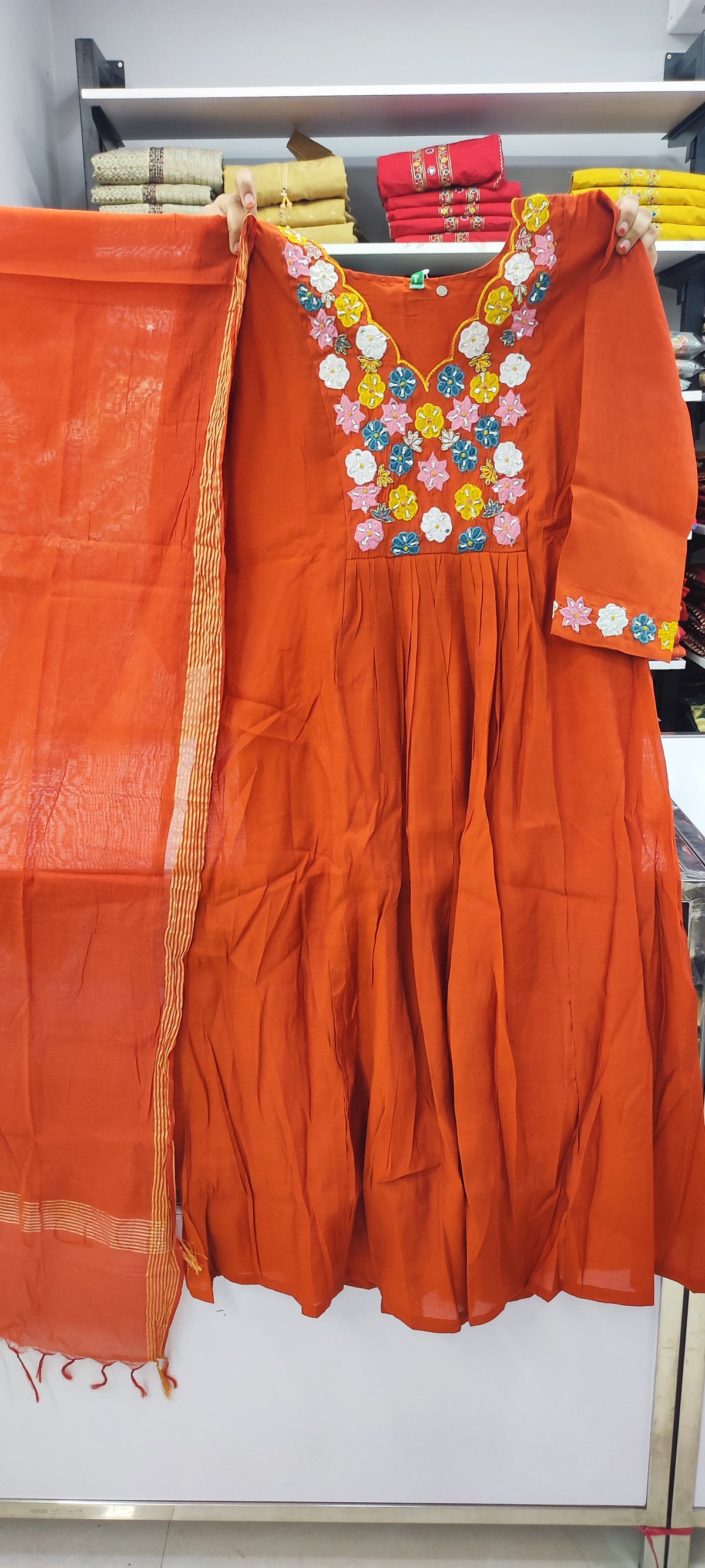 Aline Set - Mal Chanderi - Orange