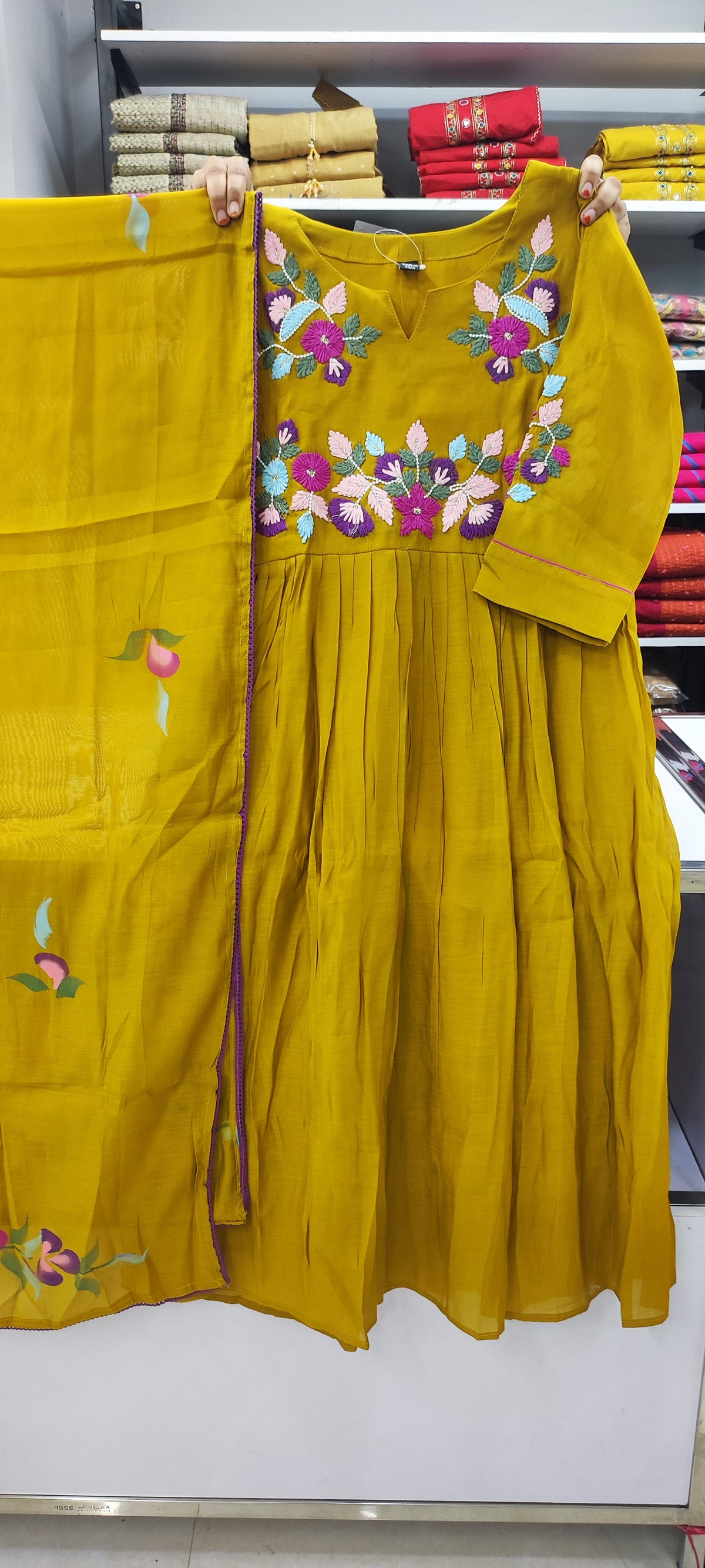 Aline Set - Mal Chanderi - Light Green