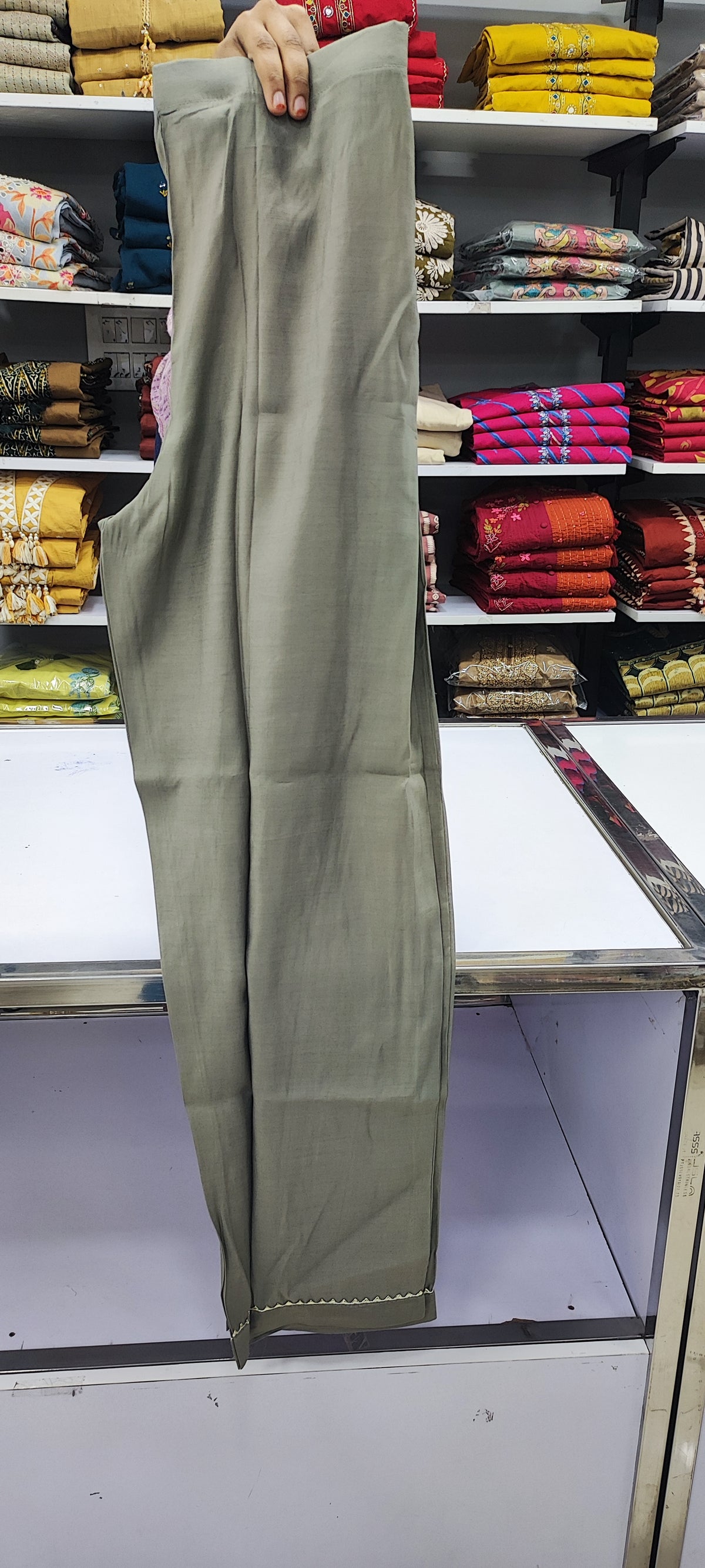 Aline Set - Mal Chanderi - Dark Olive Green