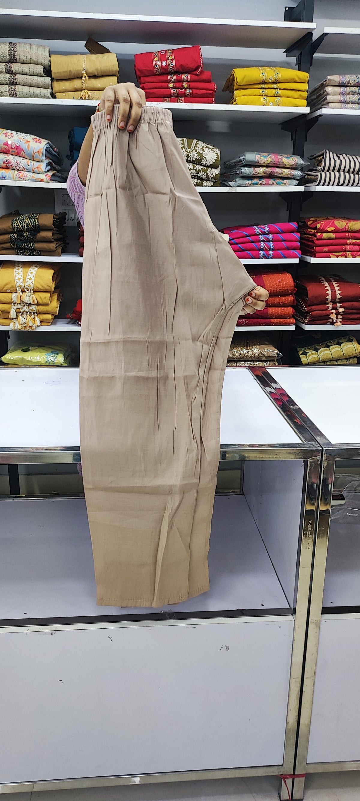 Aline Set - mal Chanderi - Beige Color