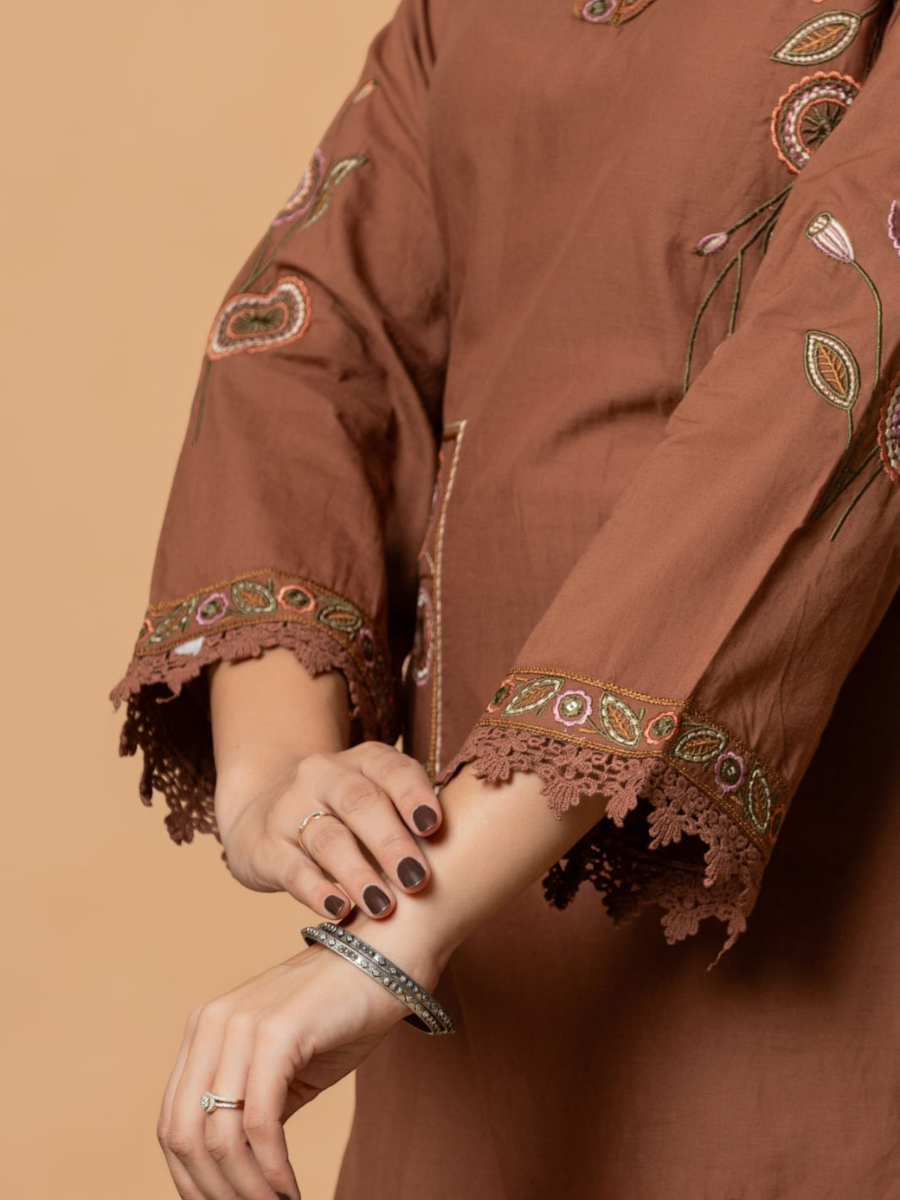 Premium Cotton Embroidered Kurti Set