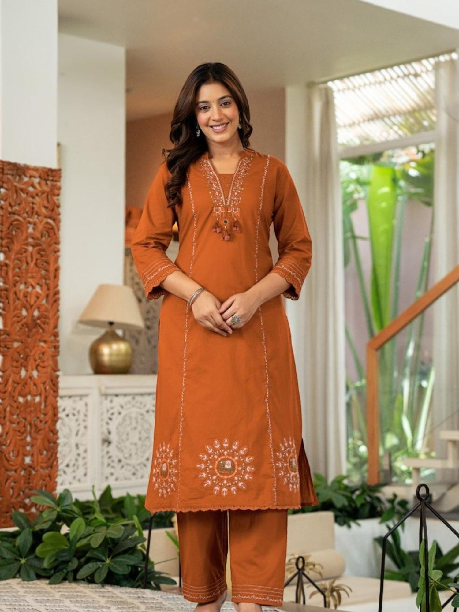 Premium Hand Embroidered Kurti Set