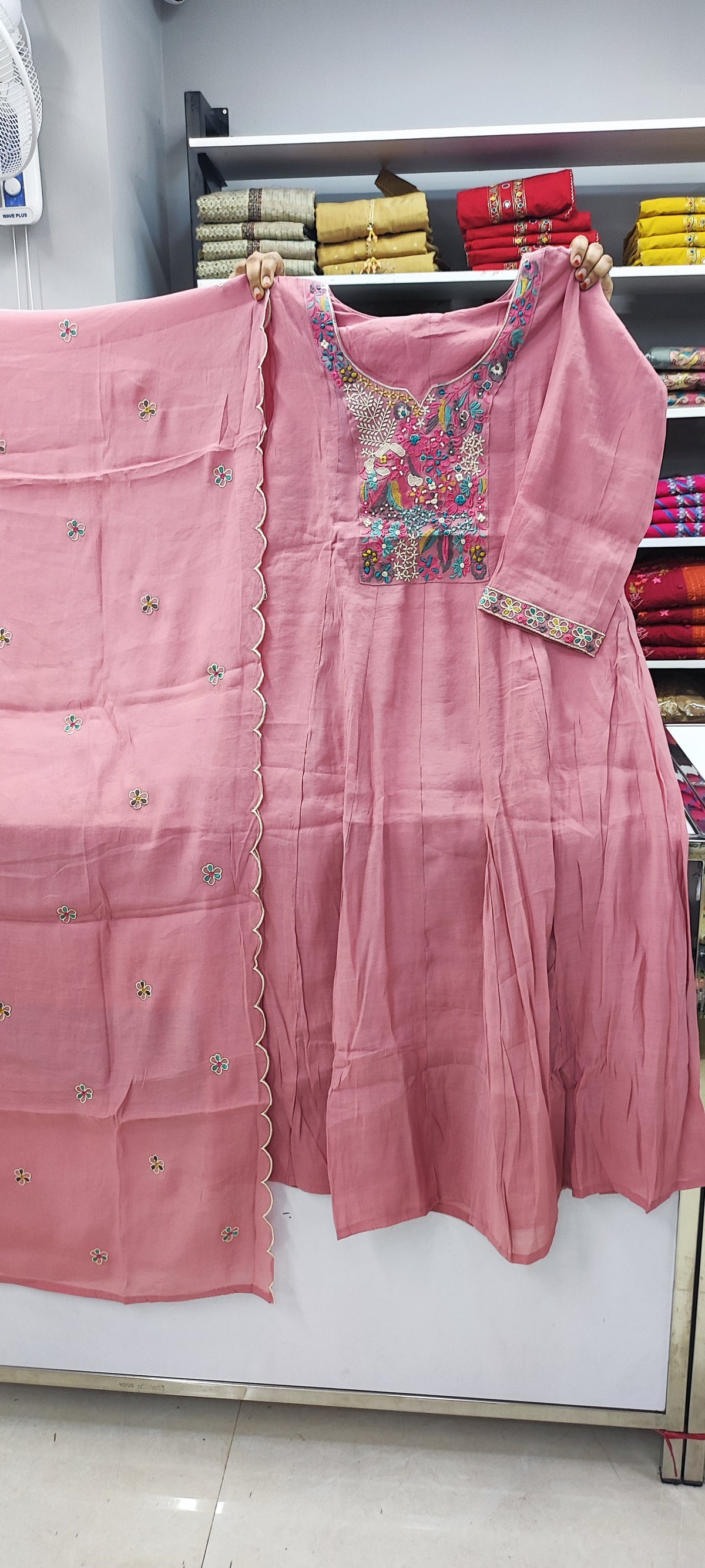 Aline Set - Mal Chanderi - Dark Peach