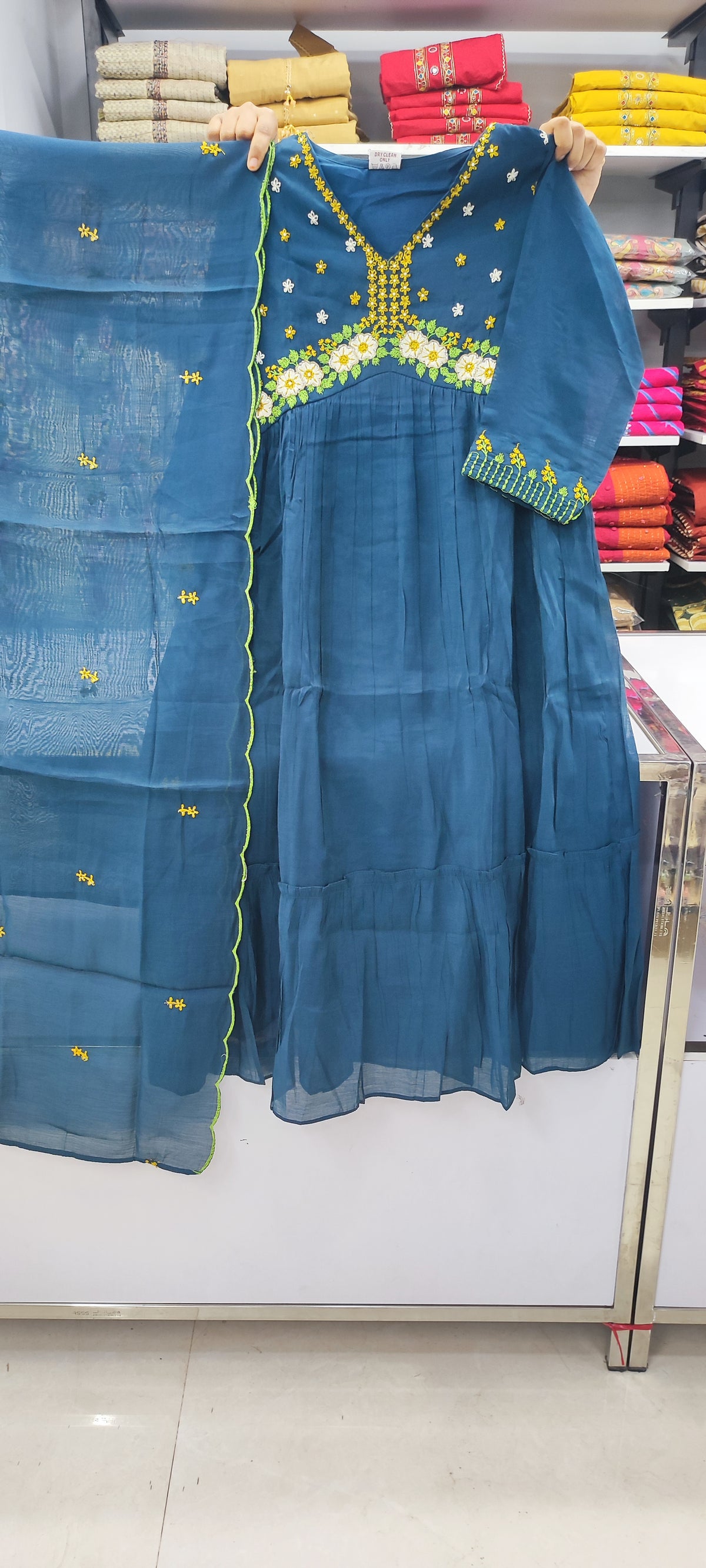 Aline Set - Mal Chanderi - Blue Color
