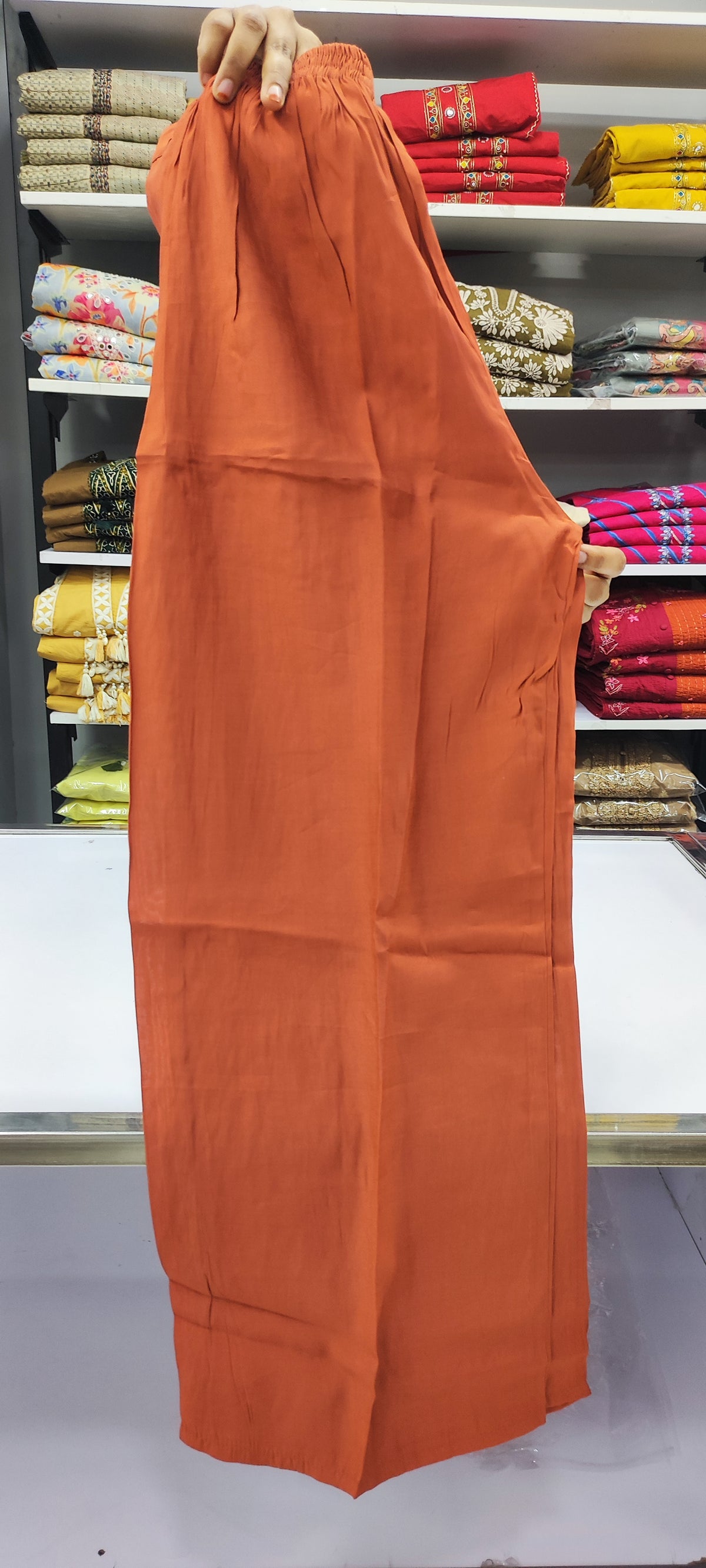 Aline Set - Mal Chanderi - Rust Color
