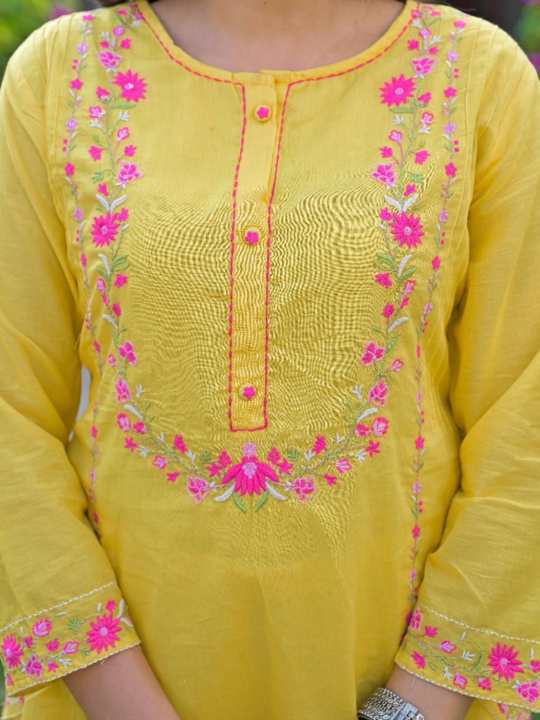 Premium Mull Cotton Embroidered A-Line Set