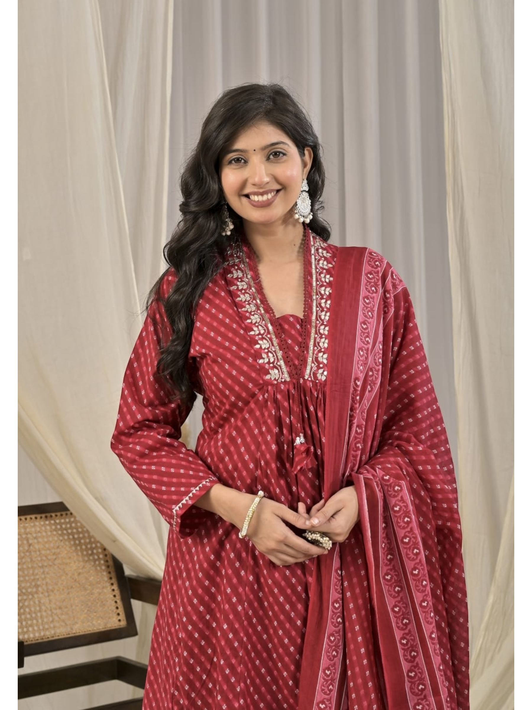 Premium Cotton A-Line Kurti Set