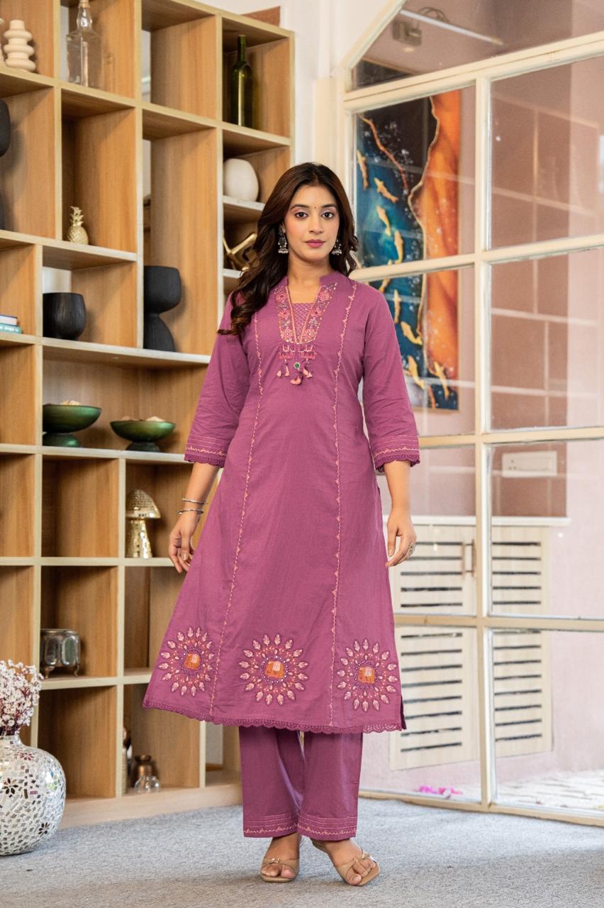 Premium Hand Embroidered Kurti Set