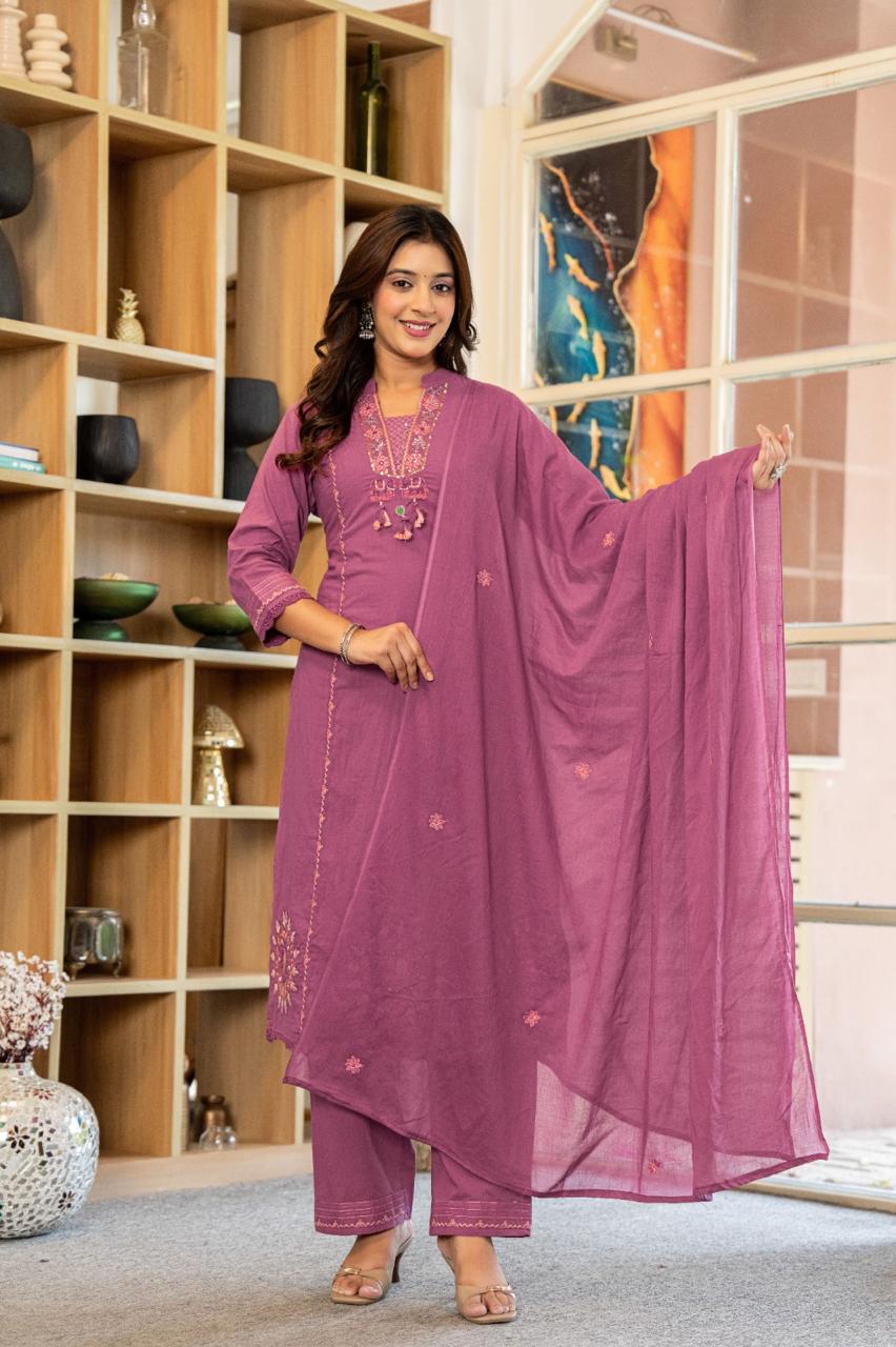 Premium Hand Embroidered Kurti Set