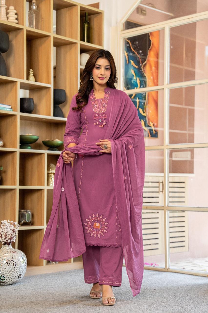 Premium Hand Embroidered Kurti Set