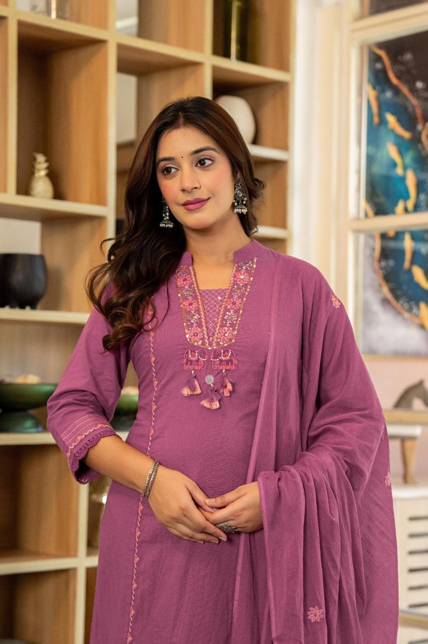 Premium Hand Embroidered Kurti Set