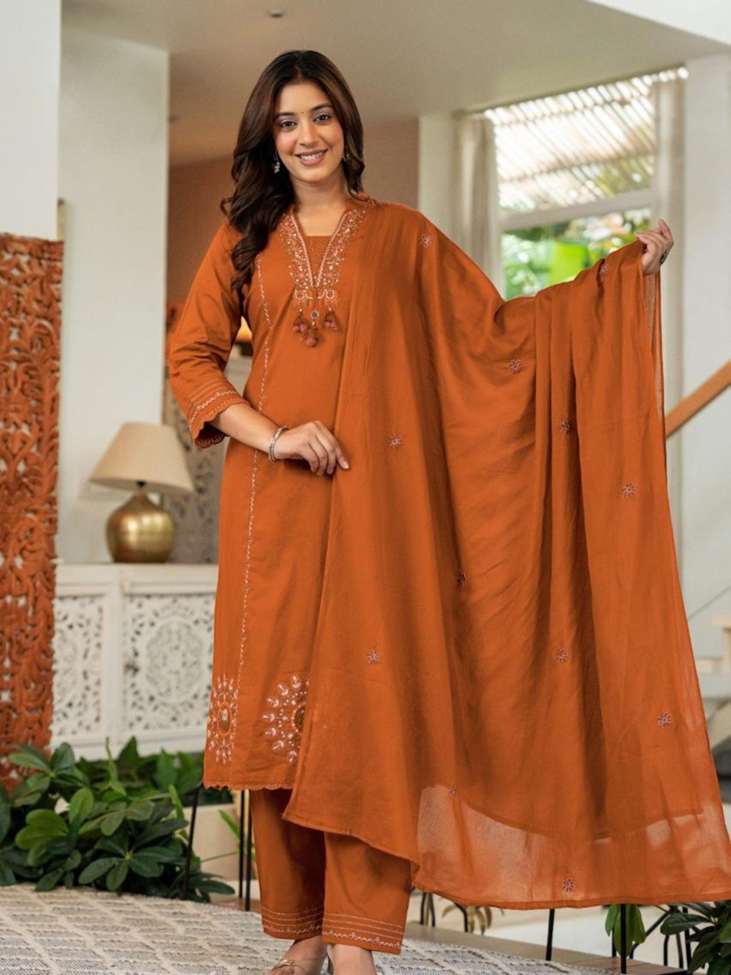 Premium Hand Embroidered Kurti Set