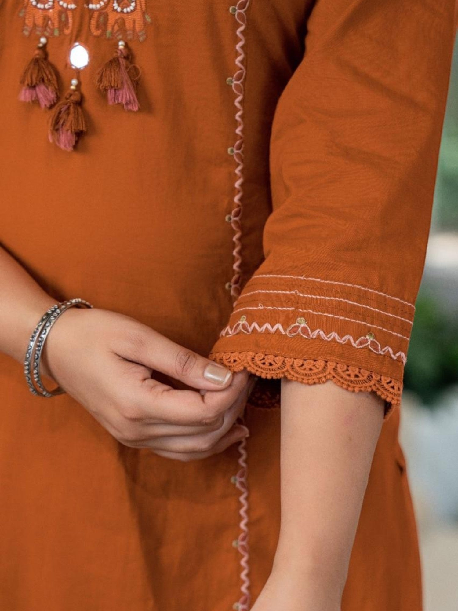 Premium Hand Embroidered Kurti Set